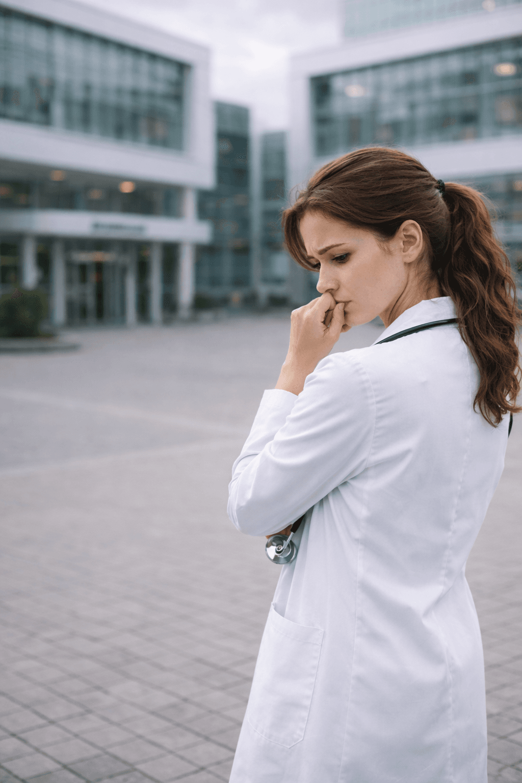 Ilustración de una chica dudando